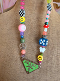 Funky Luxe Necklace by SBC - Lime/Blue Dice