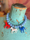 Wild Horse Bubble Necklace by Jennifer Thames Originals - Blue R/W/B