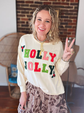 Holly Jolly Patch Pullover