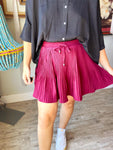Merlot Pleated Skirt
