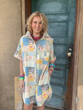 Grandma's Garden Patchwork Shirt Dress