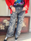 Graffiti Luxe Black Jeans