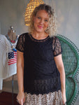 Moonvine Lattice Top - Cream & Black