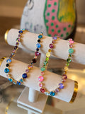 WAFA Blue Multi Flame Crystal Necklace