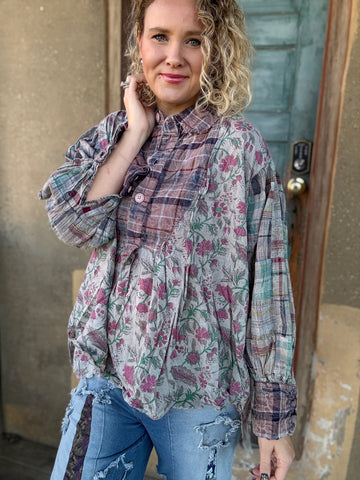 Jaded Gypsy Harvest Treasures Tunic - Plum Floral