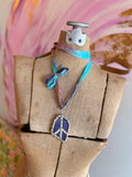 Wild Indigo Agate Peace Necklace