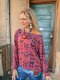 Mauve Flutter Oversized Tee — Dusty Rose