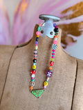 Funky Luxe Necklace by SBC - Lime/Purple Dice
