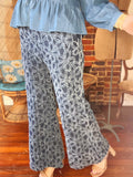 Hippie Daisy Chenille Flower Palazzo Pants