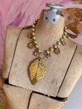 Autumn Rain Clay Leaf Necklace by Gypsy South