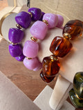 Marbled Cube Stretch Bracelet by Jennifer Thames Originals.