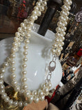 Glamour Trio Pearl Necklace - 2 color clasp options