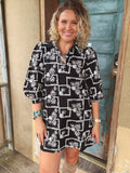 Nomad Script Embroidered Dress