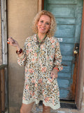 Wildflower Leopard Hoodie Dress