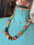 “Golden Confetti Bead Necklace” by Jennifer Thames Originals)