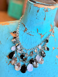 🖤 Midnight Cascade Drip Crystal Necklace