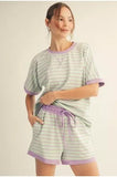Sweet Escape Stripe Set - Mint/Purple