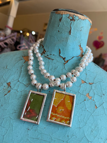 Kantha Holiday Glass Necklace