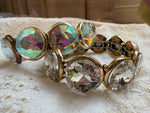 Chunky Round Crystal Stretch Bracelet - Gold or Silver/Clear or AB