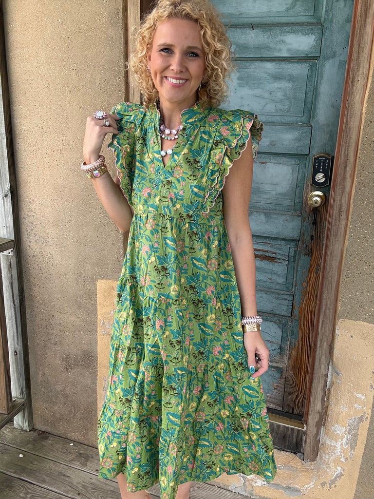 knee length dresses for ladies Butterfly Garden Midi Dress main image 0
