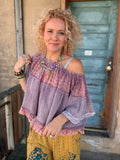 Lavender Reverie Mixed Lace Top