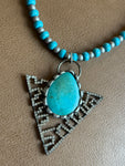 Art by Amy “Desert Light” Turquoise & Crystal Triangle Necklace