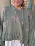 Wild Olive Star Chenille Hoodie