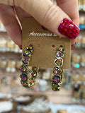 Crystal Heart Hoop Earrings