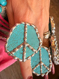 Peace Out Turquoise Slab Ring ATG
