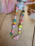 Funky Luxe Necklace by SBC - Light Pink/Yellow Dice