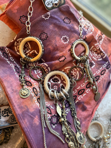 “Wild Spirit Necklace” – Art by Amy Ivory Rings & Metal Fringe Statement