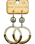 Pink Panache Clear Hoop Earrings