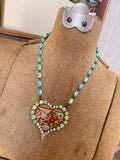 Turquoise Prairie Heart Necklace