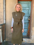 Olive Hour Knit Midi Dress