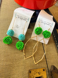 Evergreen Rose Earrings