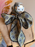 Midnight Olive Silk Twilly