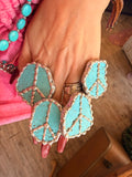 Peace Out Turquoise Slab Ring ATG