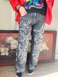 Graffiti Luxe Black Jeans