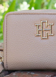 Caroline Hill Nadine Zippered Wallet Taupe