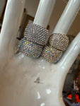 4 Colors - Stretch Rhinestone Cluster Ring