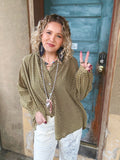Jaded Gypsy “Sweet Nothings” Top - Olive