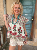 Autumn Folk Tiered Top