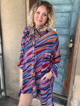 Wild Lavender Striped Shirt Dress