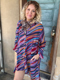 Wild Lavender Striped Shirt Dress