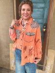 Rust + Rebel Paint Splatter Shacket