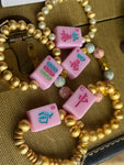 Pink Tile Mahjong Bracelet