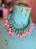 Turquoise Carousel Kisses Necklace