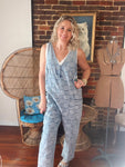 Vintage Washed Checker Denim Overalls