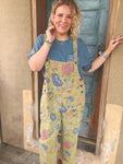 Sage Meadow Floral Overalls