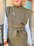 Olive Hour Knit Midi Dress